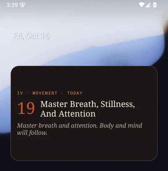 The Law of the day widget on a phone's home screen.